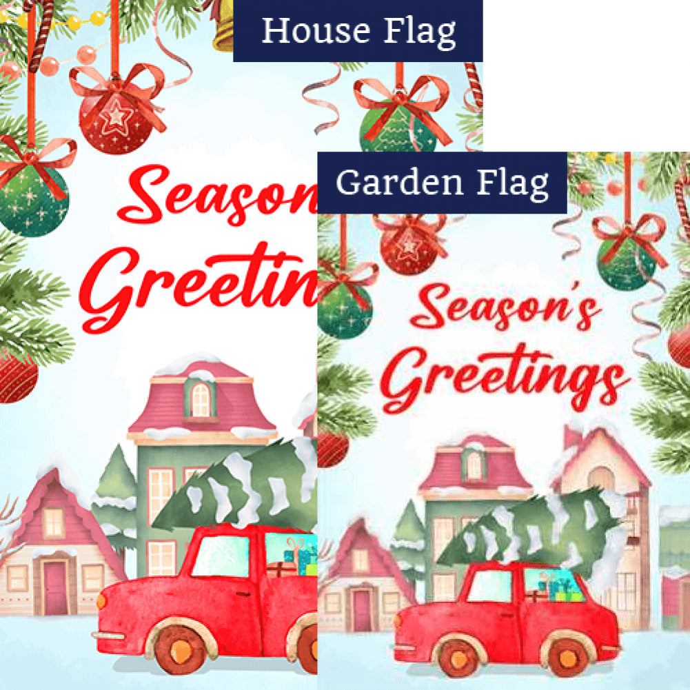 Christmas Tree Tradition Double Sided Flags Set (2 Pieces)