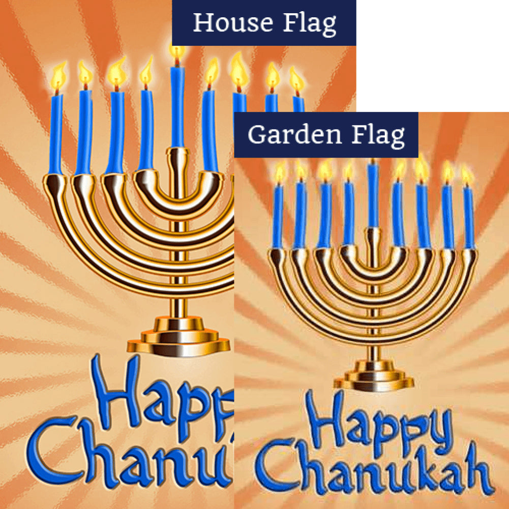Happy Chanukah Double Sided Flags Set (2 Pieces)