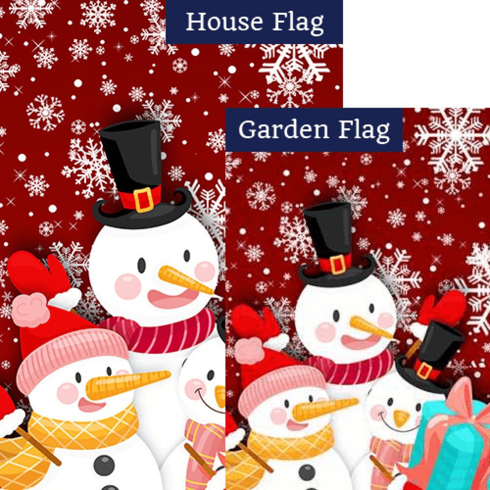 Snowman Trio Double Sided Flags Set (2 Pieces)