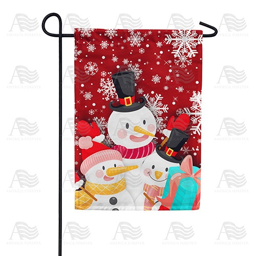 Snowman Trio Double Sided Garden Flag