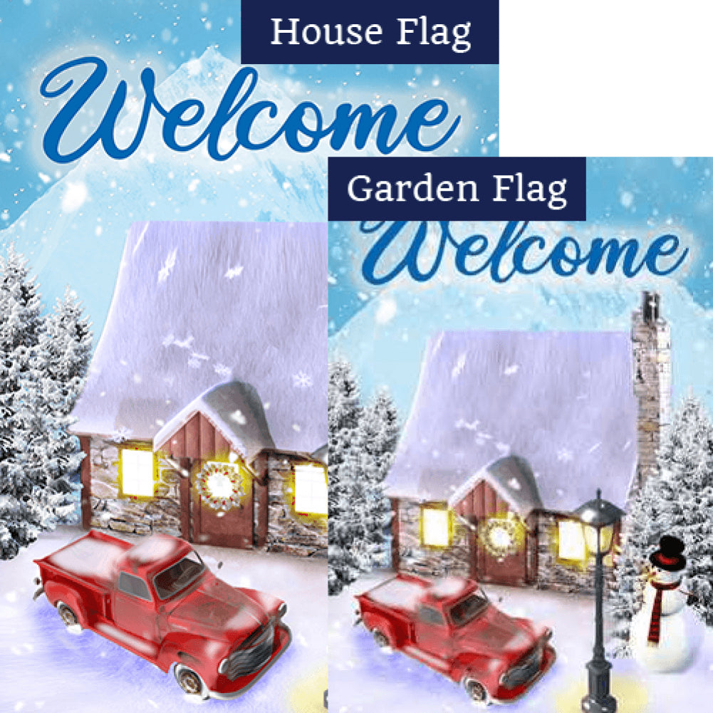 America Forever Winter Welcome Double Sided Flags Set (2 Pieces)
