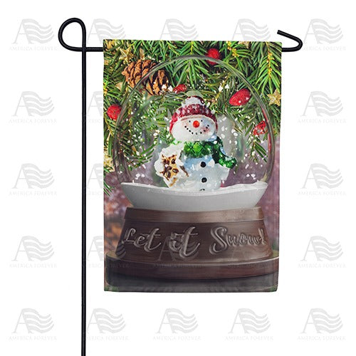 Snowman Water Globe Double Sided Garden Flag