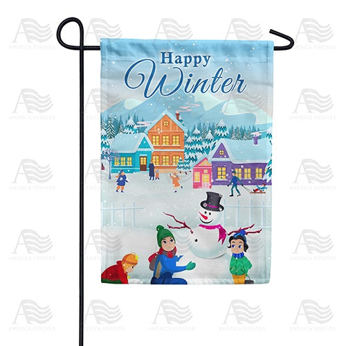 Winter Fun Land Double Sided Garden Flag