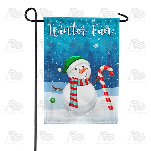 Snowman Fun Double Sided Garden Flag