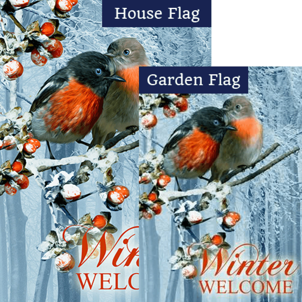 Birds Warm Cuddle Double Sided Flags Set (2 Pieces)