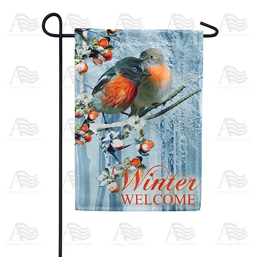 Birds Warm Cuddle Double Sided Garden Flag