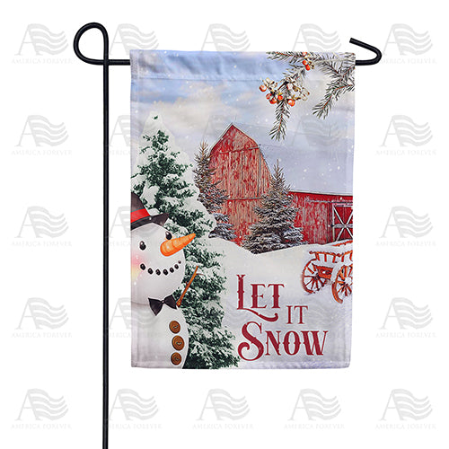 Let It Snow At The Barn Double Sided Garden Flag