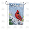 Welcome Winter Cardinal Double Sided Garden Flag