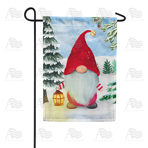 Walking In A Winter Gnomeland Double Sided Garden Flag