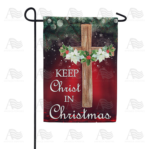 America Forever Christmas Cross Double Sided Garden Flag