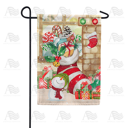Huge Christmas Stocking Double Sided Garden Flag