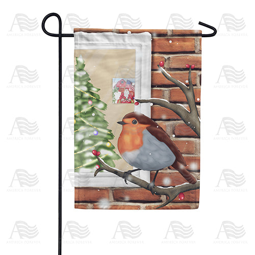 Christmas Perch Double Sided Garden Flag