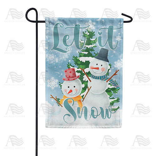 Snowmen Love Snow Double Sided Garden Flag