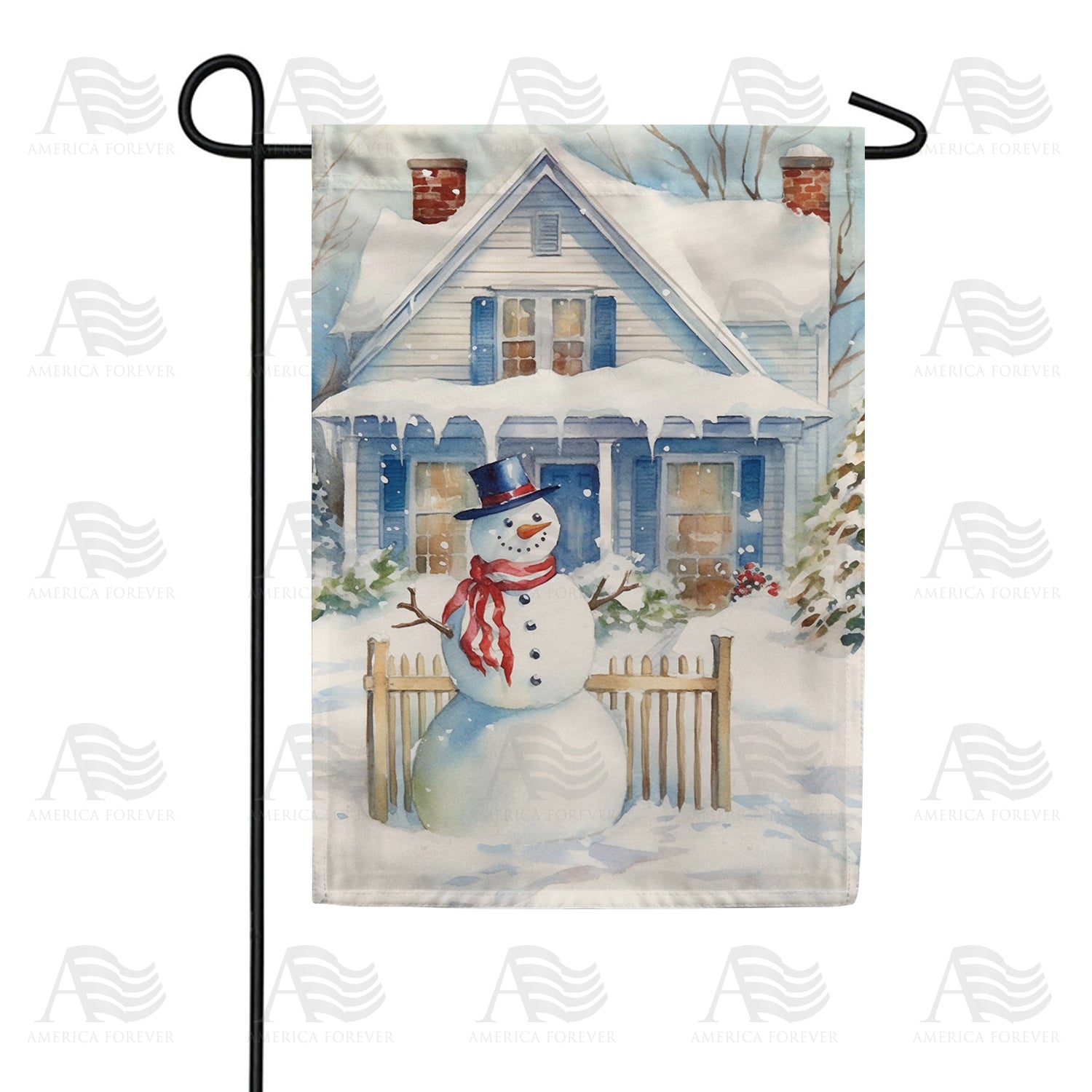 Snowman Greeter Double Sided Garden Flag