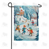 Winter Neighborhood Fun Double Sided Garden Flag