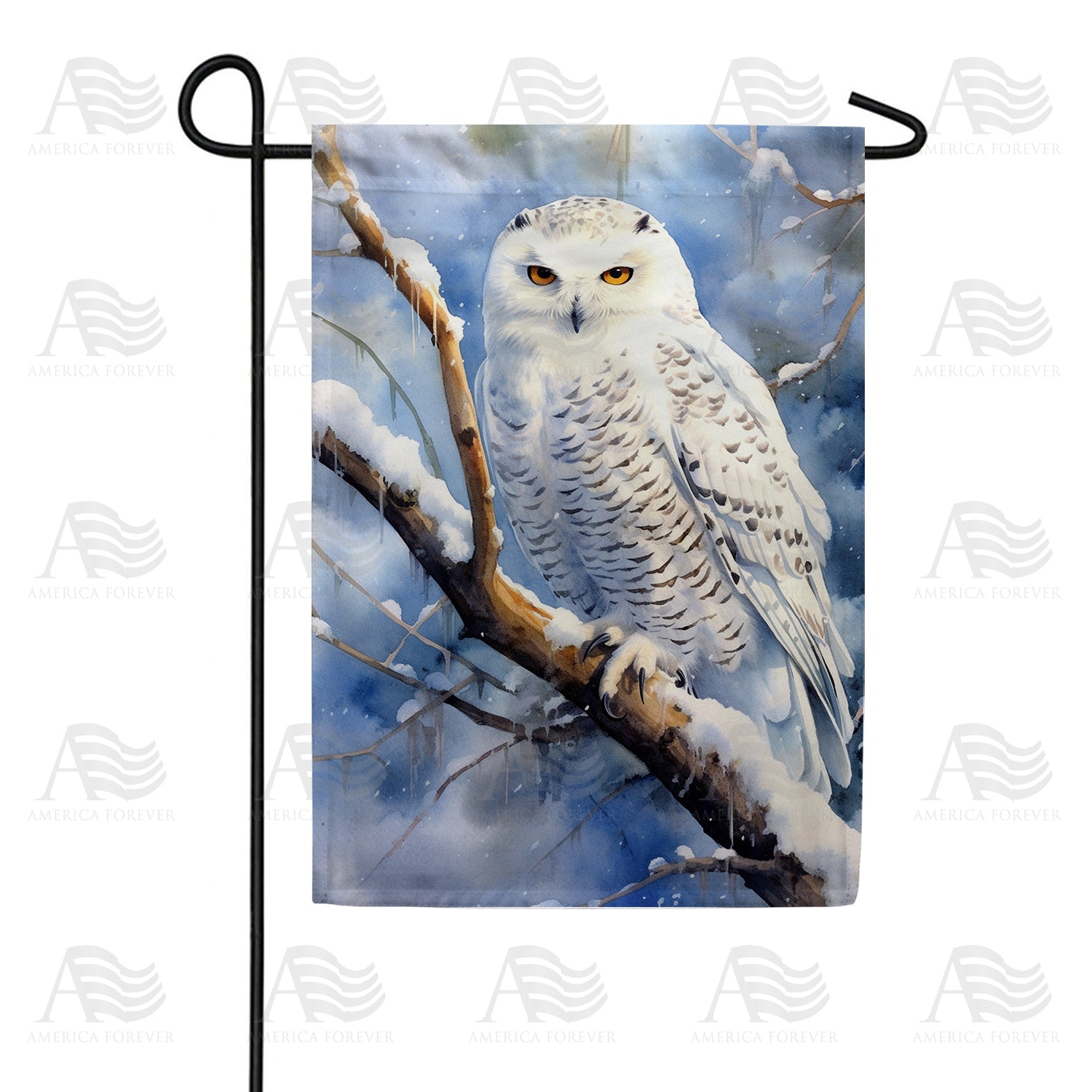 America Forever Snowy Owl Double Sided Garden Flag