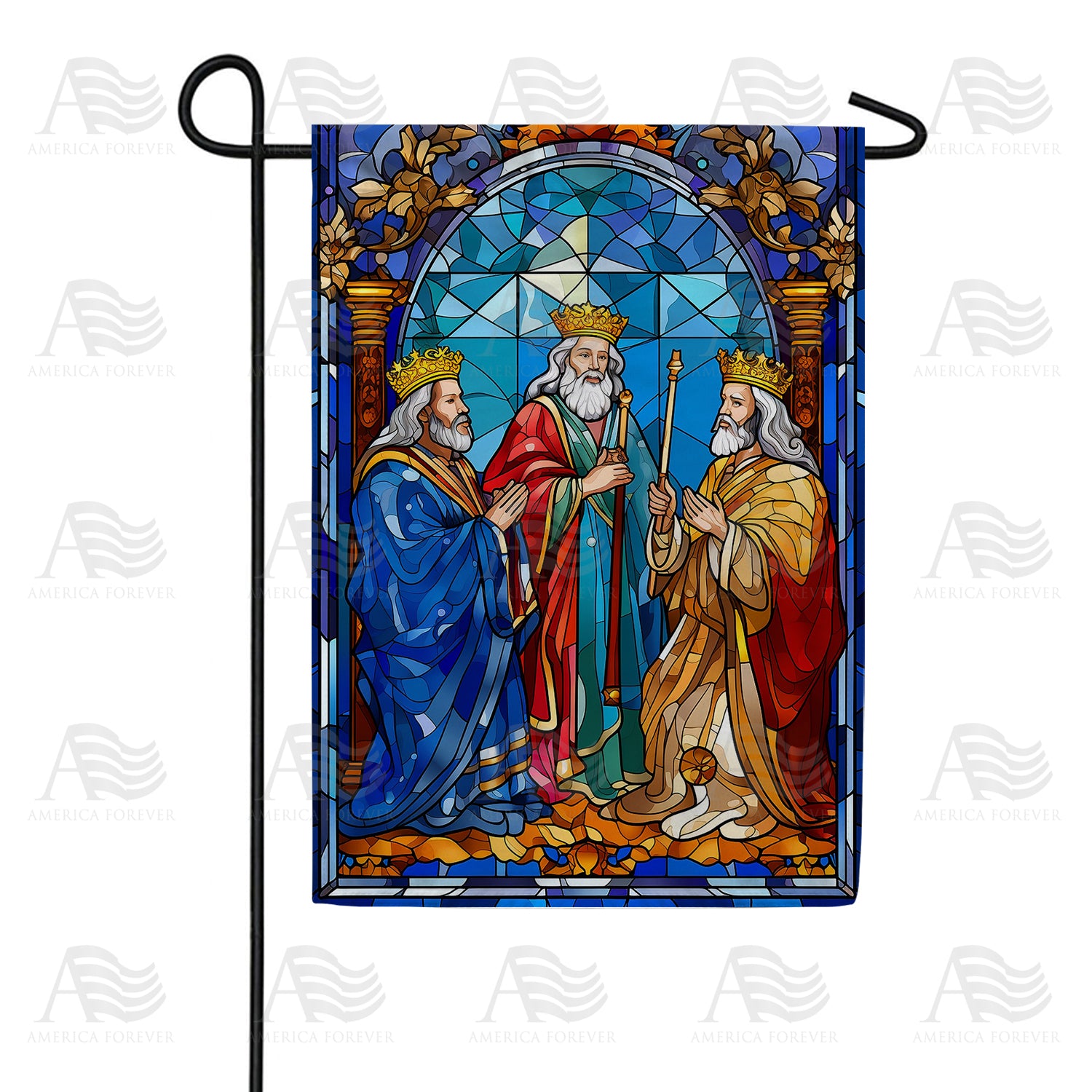 Stained Glass Royalty Double Sided Garden Flag