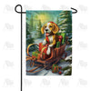 Christmas Dog Sleigh Double Sided Garden Flag