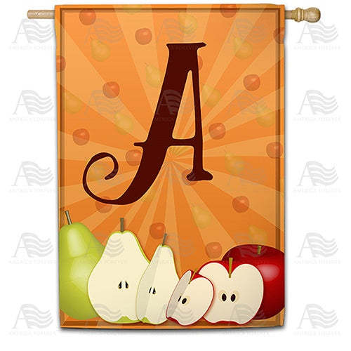 Apples & Pears Monogram Double Sided House Flag