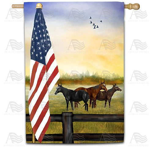 American Country Sunrise Double Sided House Flag