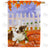 Dog With Pumpkins Double Sided House Flag