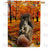 Fall Squirrel Finds Acorn Double Sided House Flag