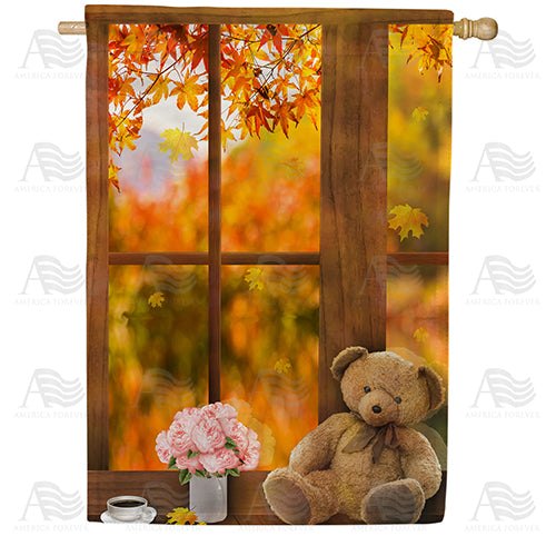 Relaxing Fall Day Double Sided House Flag