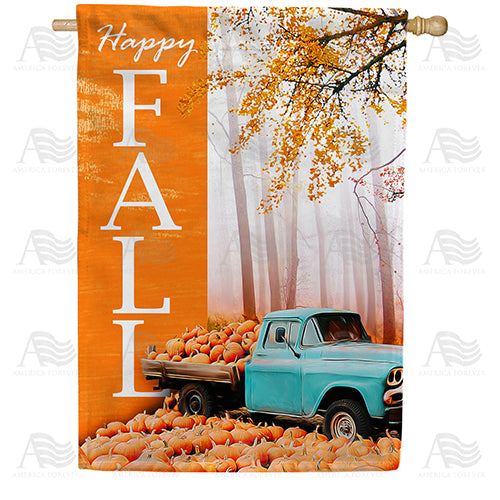 Pumpkin Truck Overload Double Sided House Flag