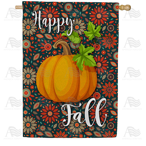 Happy Fall Leaves Double Sided House Flag