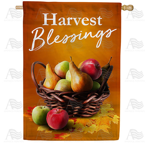 Harvest Blessings Pear Double Sided House Flag