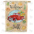 Welcome Fall Red Truck Double Sided House Flag