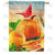 Cardinal On Pumpkin Double Sided House Flag