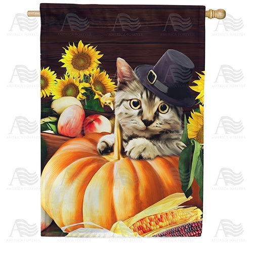 Pilgrim Cat Double Sided House Flag