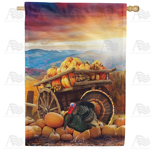 Day's End Pumpkin Harvest Double Sided House Flag