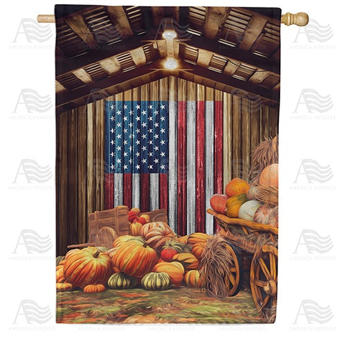 Harvested With American Pride Double Sided House Flag