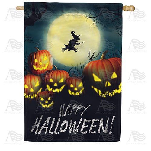 Moonlight Witch Flight Double Sided House Flag