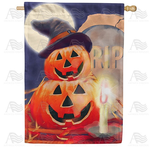 Pumpkin Heads Double Sided House Flag