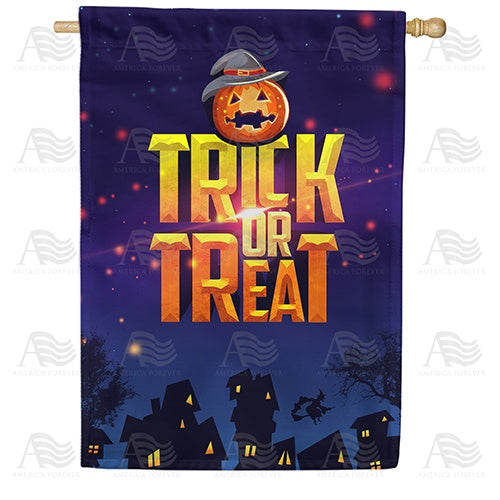 Trick Or Treat Night Double Sided House Flag