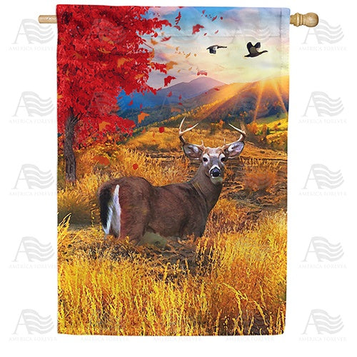 Deer Rutting Season Double Sided House Flag