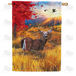 Deer Rutting Season Double Sided House Flag
