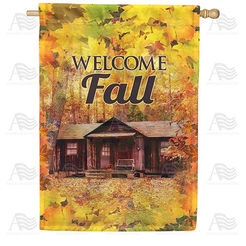 Fall Cabin Seclusion Double Sided House Flag