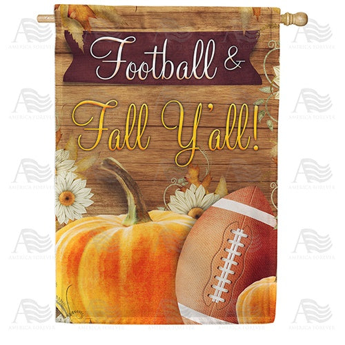 Football & Fall Y'all! Double Sided House Flag