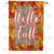 Hello Fall Leaf Border Double Sided House Flag