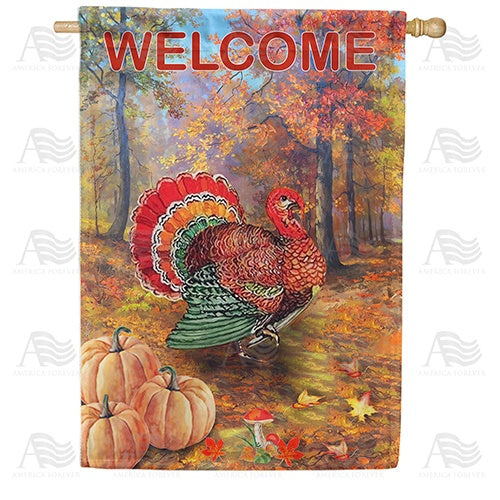 Turkey Strut Double Sided House Flag