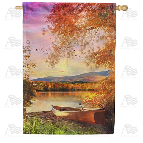 End Of Perfect Fall Day Double Sided House Flag