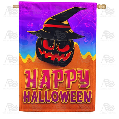 Sinister Pumpkin Double Sided House Flag