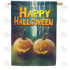 Pumpkins In Woods Double Sided House Flag