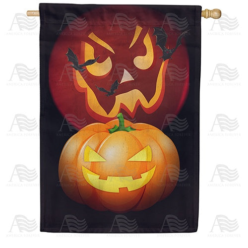 Pumpkin Moon Double Sided House Flag