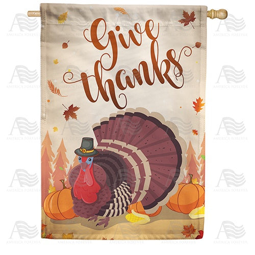 Season To Give Thanks Double Sided House Flag