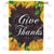 Give Thanks On Wood Grain Double Sided House Flag